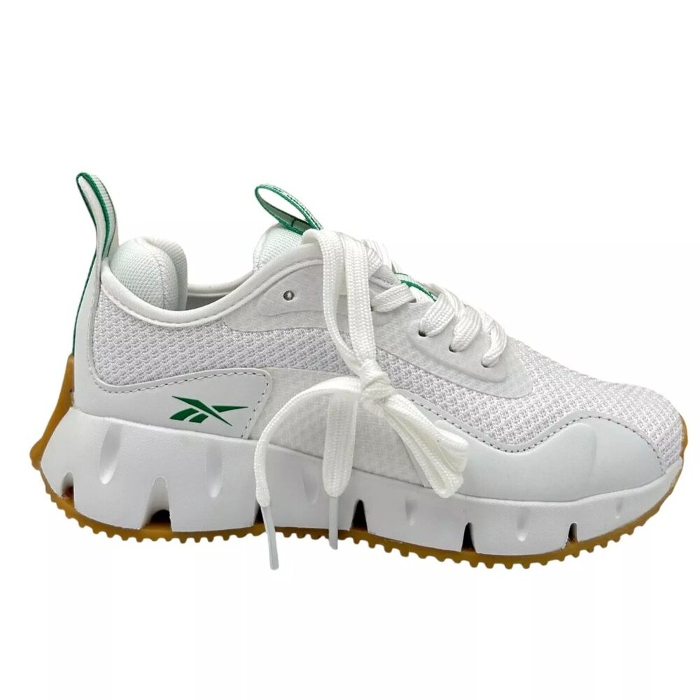Reebok Zig Dynamica Youth Boy's Sneakers Size 2Y White/Brown Toe & Heel Bumpers - Picture 8 of 13